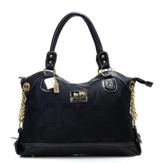 Coach Legacy Pinnacle Lowell In Signature Large Black Satchels ADU - Click Image to Close